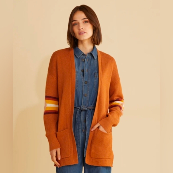 Pendleton Sierra Springs Aztec Southwest Cardigan Cotton Open Sweater Size Large - Picture 2 of 12